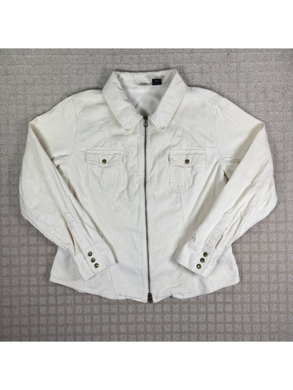 Arizona White Corduroy Zip Jacket Xl